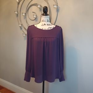 Loft long sleeve eggplant blouse